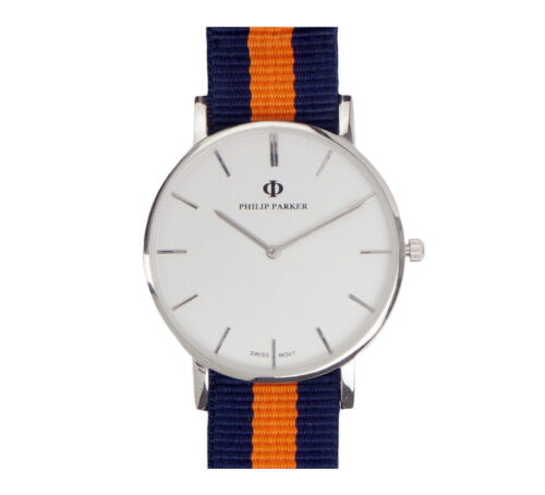 parker watches navy amsterdam silver