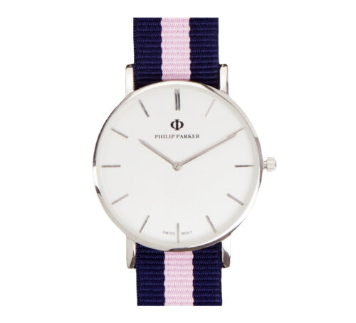 parker watches navy st. john silver