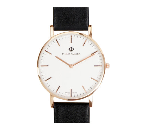 parker watch black gold white