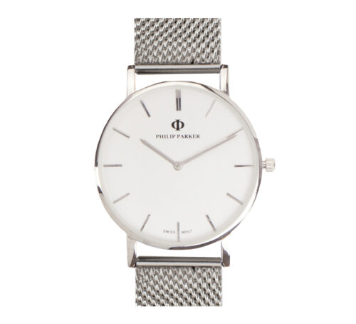 parker watch classicmilan silver silver