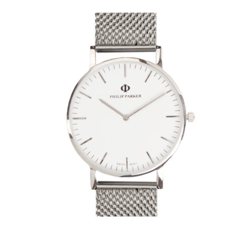 parker watch classicmilan silver white