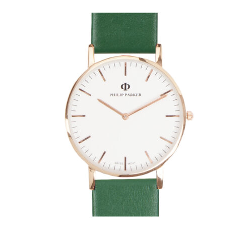 parker watch green gold white