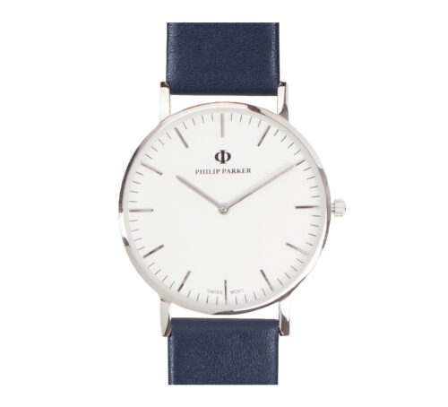 parker watch navyblue silver white