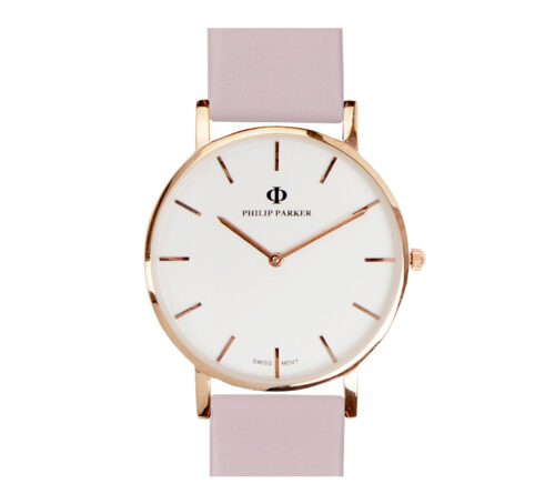 parker watch pink gold silver